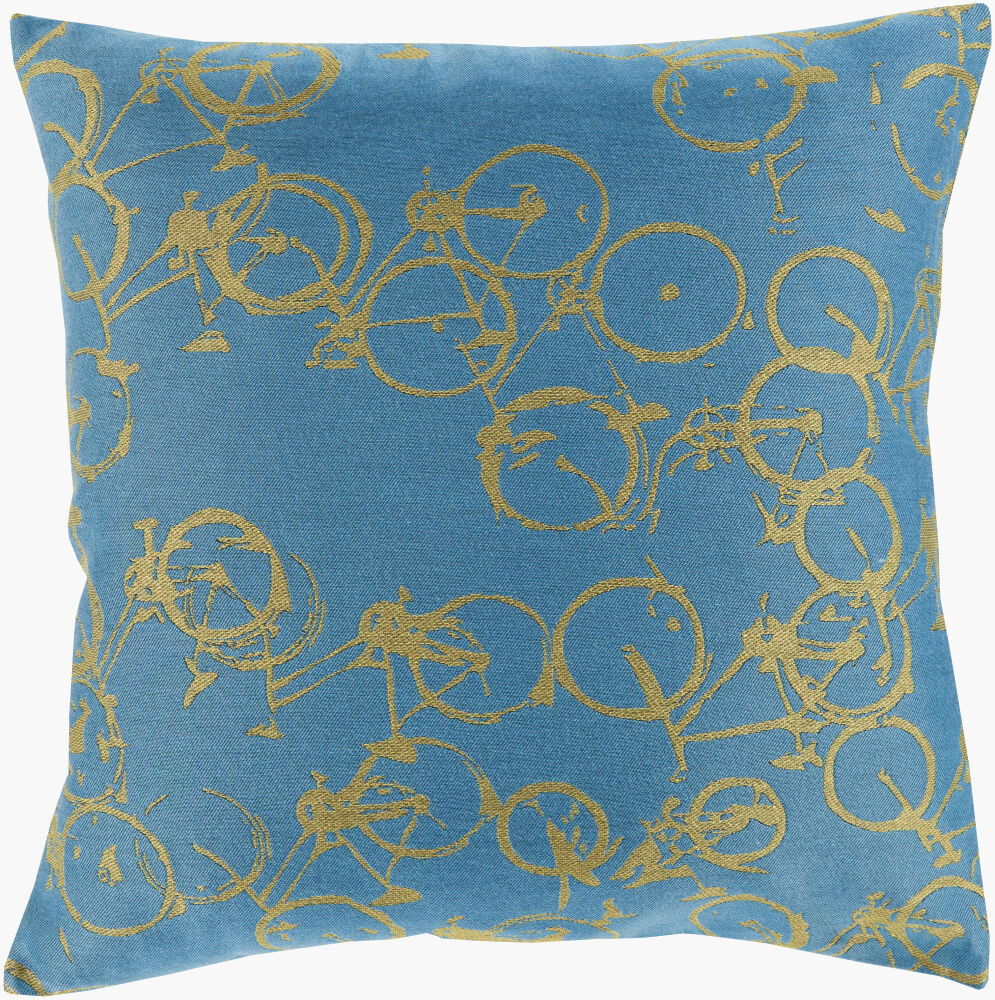 Pedal Power Lumbar Pillow Down, Decorative Pillow by Surya, 13" length x 19" width