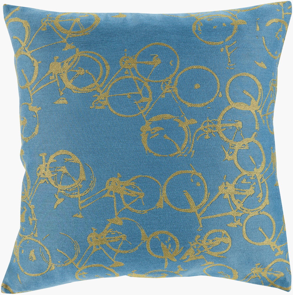 Pedal Power Lumbar Pillow Down, Decorative Pillow by Surya, 13" length x 19" width