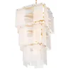 Chandelier Giardano Clear And Frosted Glass Antique Brass Finish, by Eichholtz USA, 24.8" width x 39.37" height x 24.8" depth thumbnail 4