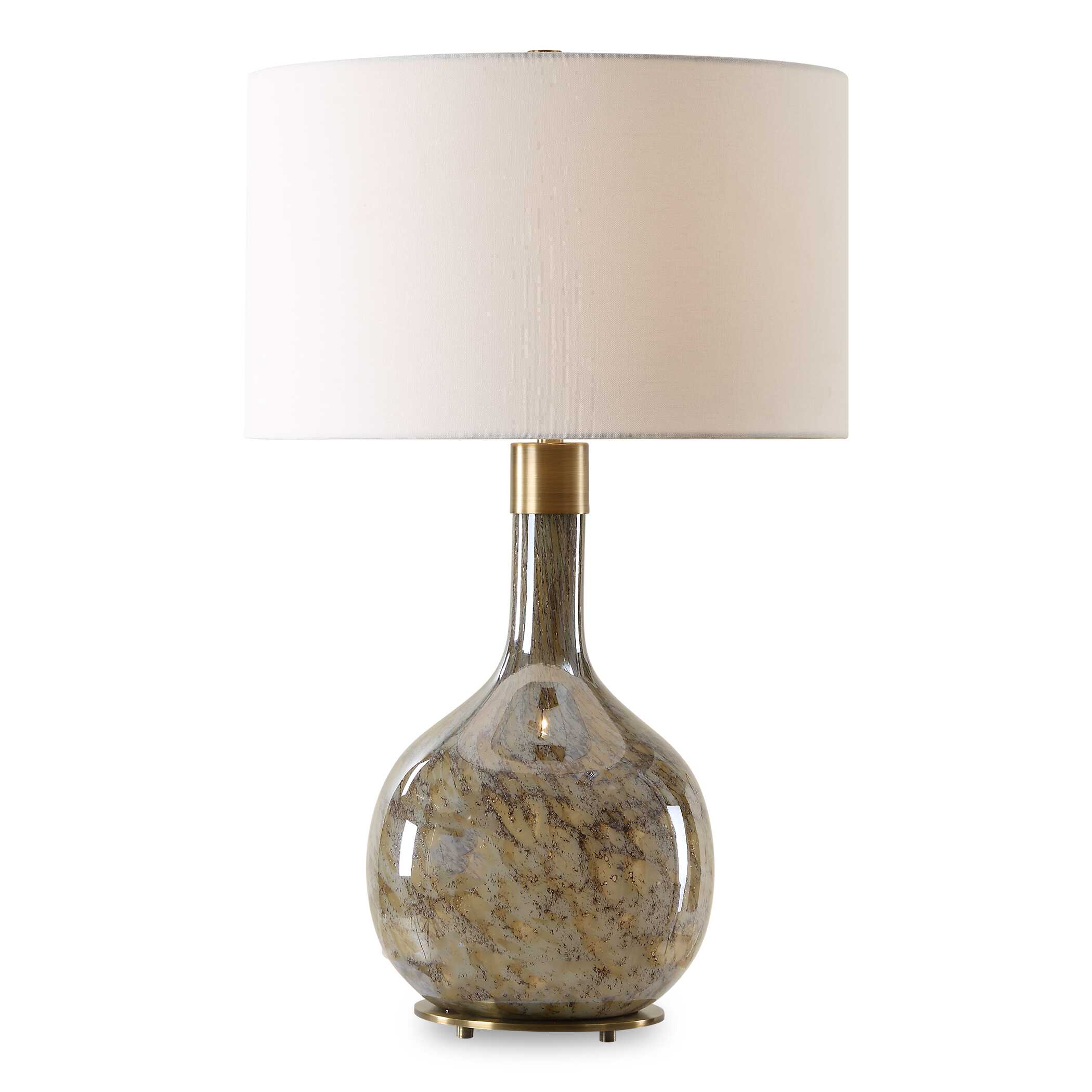 Rhine Brown Glass Table Lamp, by Uttermost, 17" width x 27.25" height x 17" depth View 1