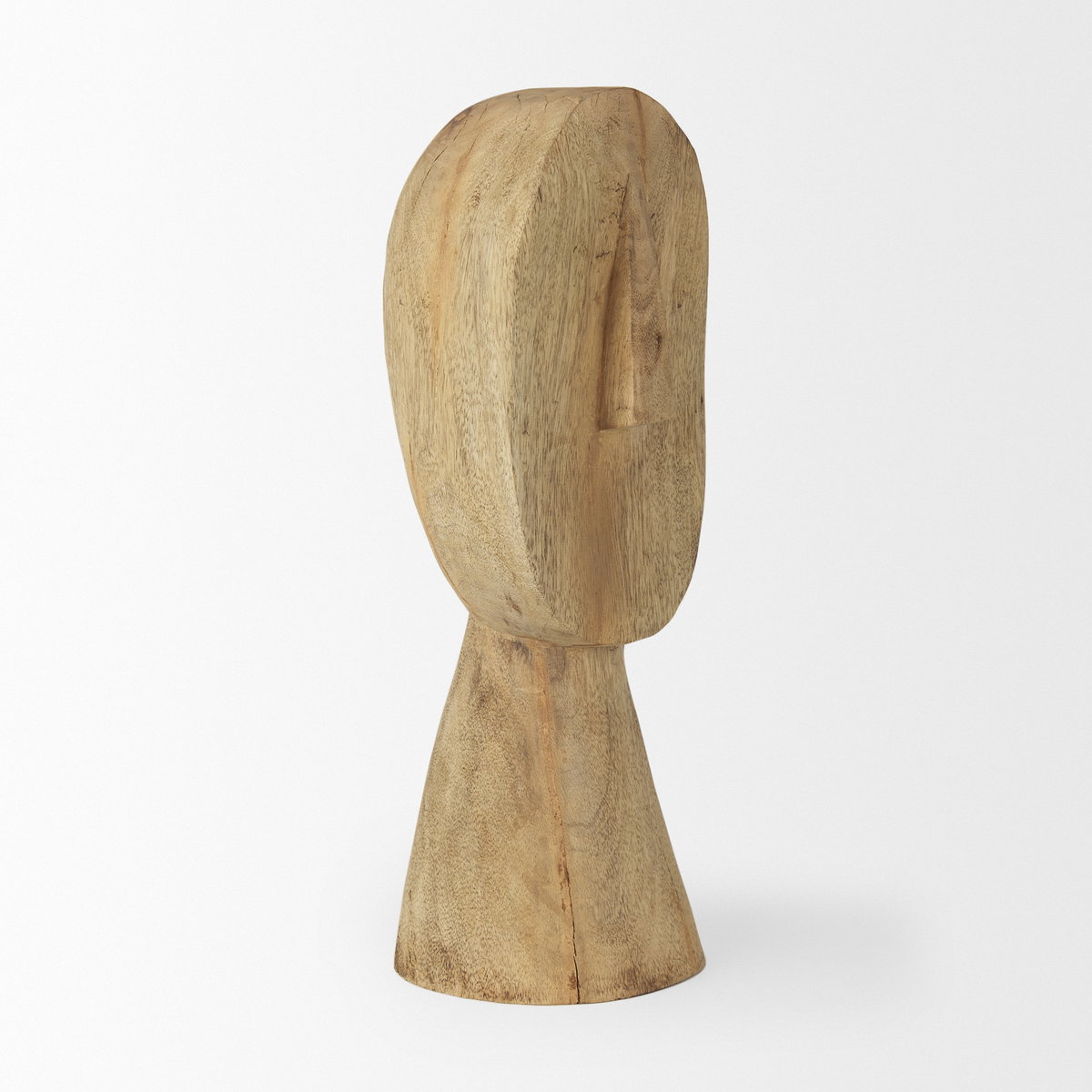 Ivan Large Wooden Head Sculpture, Decorative Object by Mercana, 5.12" length x 4.72" width x 15.35" height View 9