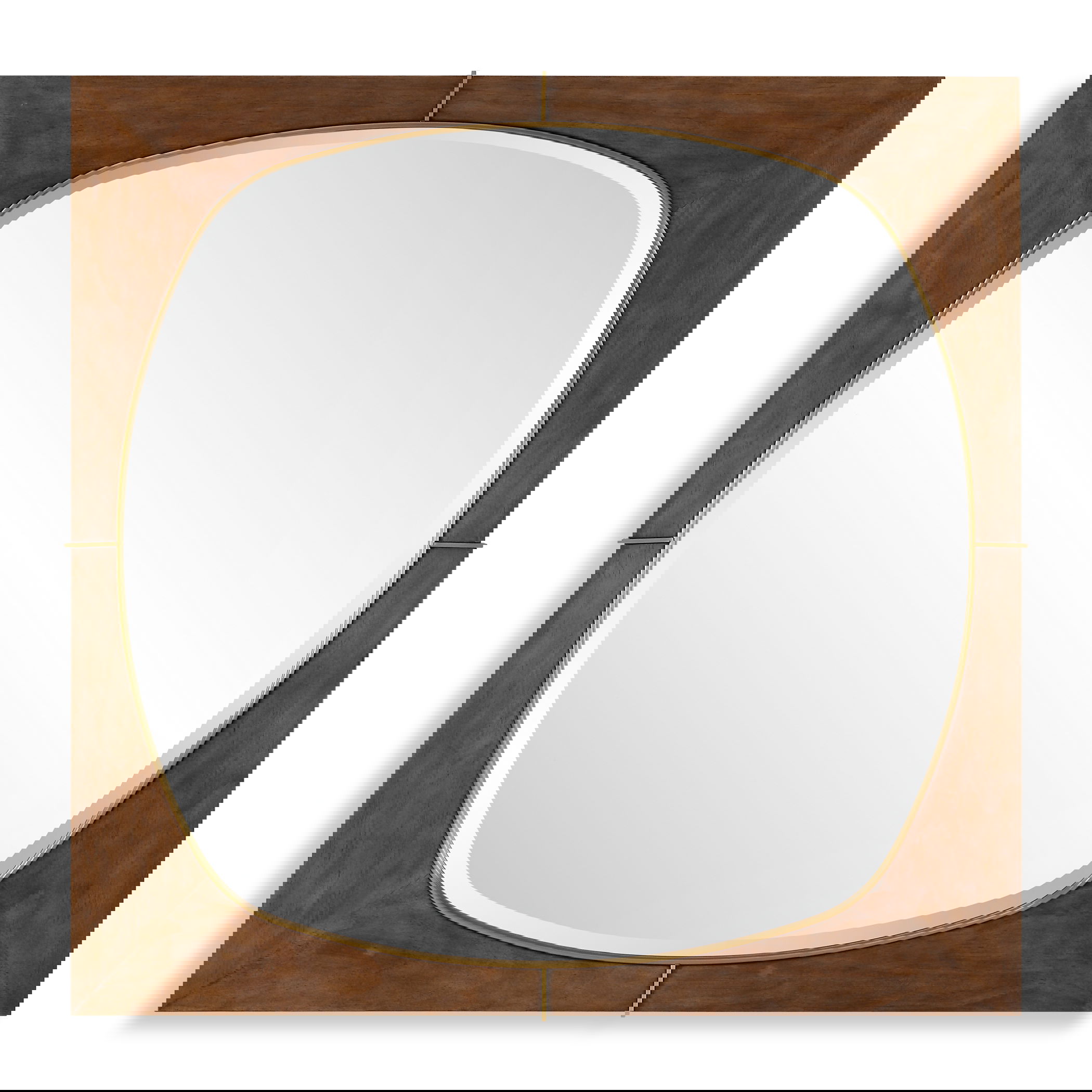 Garonne Square Walnut Mirror large image 