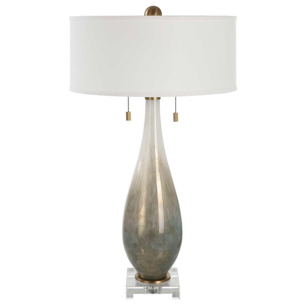 Cardoni Bronze Glass Table Lamp, by Uttermost, 18" width x 32.25" height x 18" depth View 5