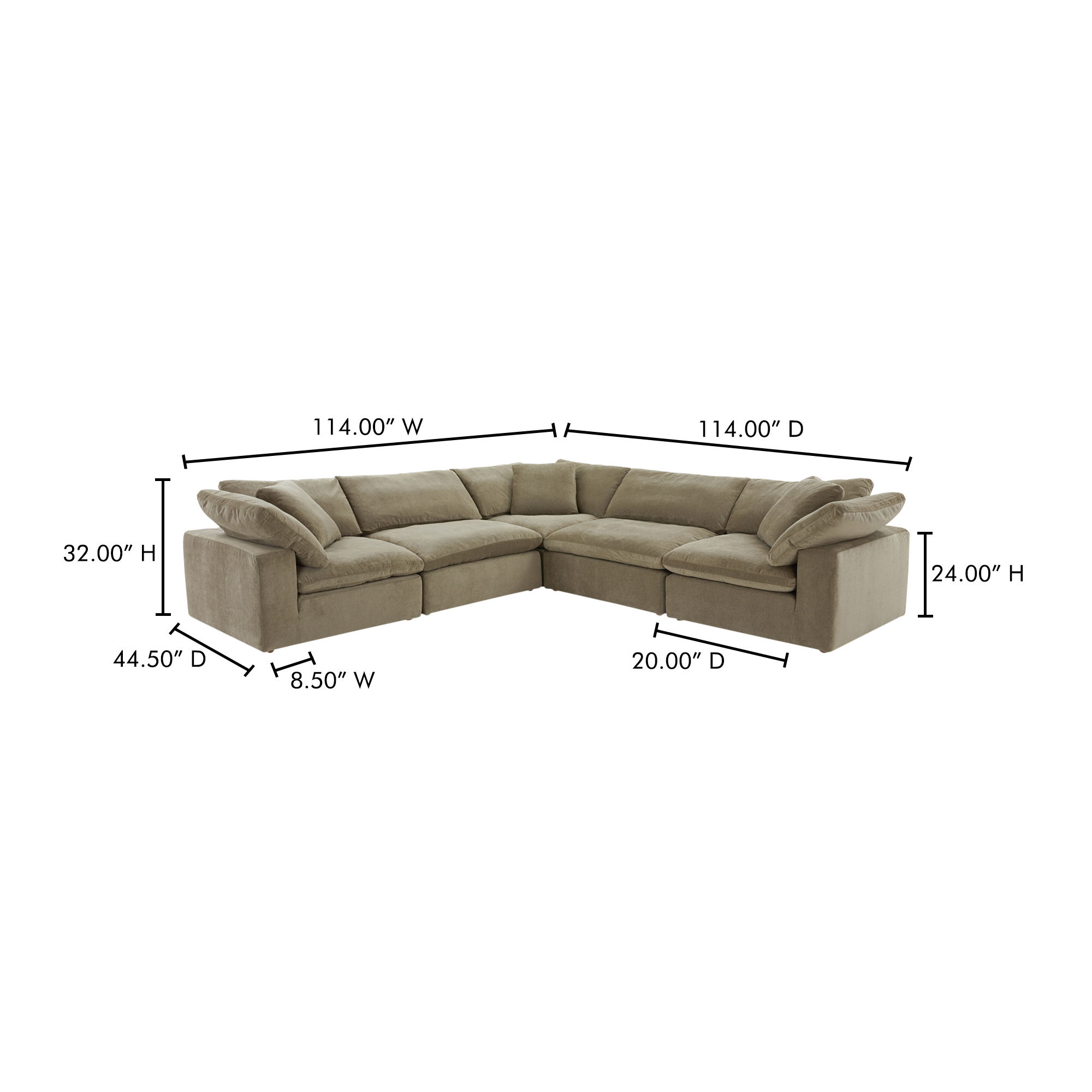 Terra Classic L-shaped Modular Sectional Desert Sage large image 