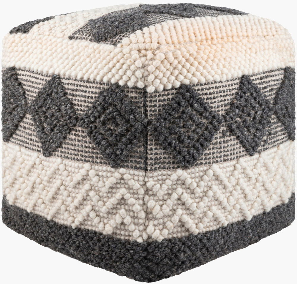 Hygge Pouf, Ottoman by Surya, 18" width x 18" height