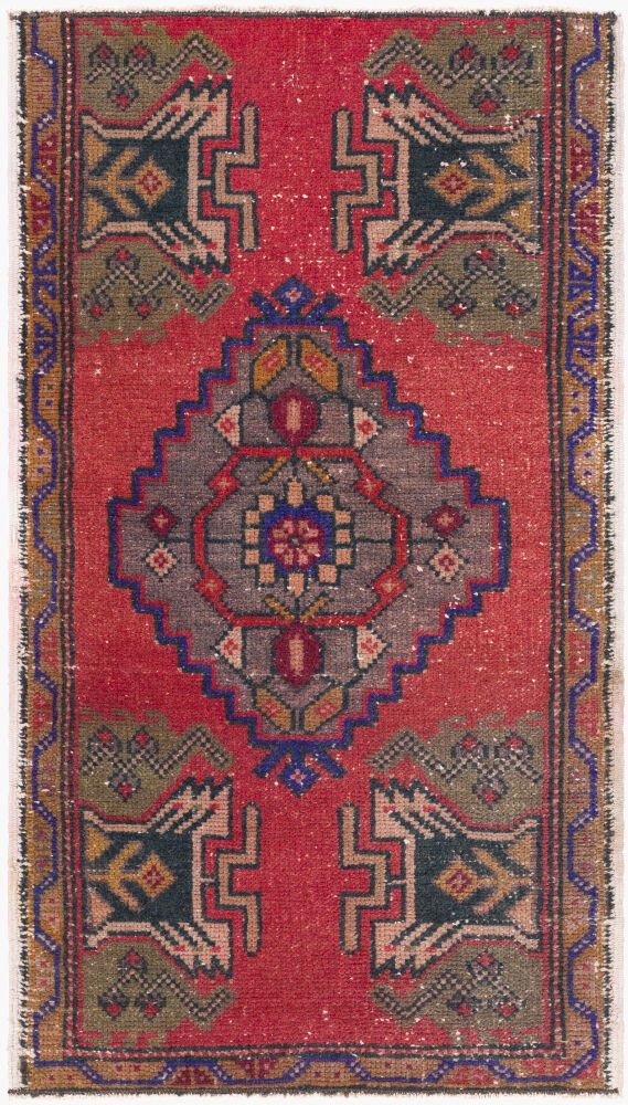 Antique One of a Kind Handmade Rug, by Surya, 3' length x 1'9" width