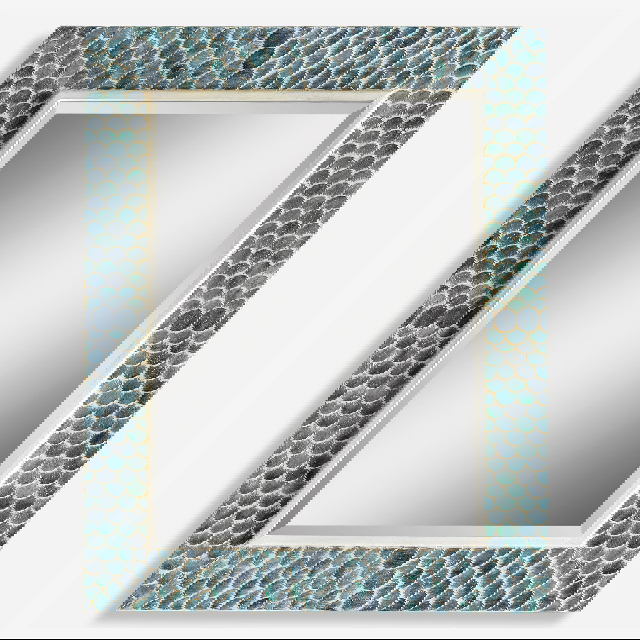 Makaria Coastal Blue Mirror, by Uttermost, 38" width x 48" height x 2" depth View 1