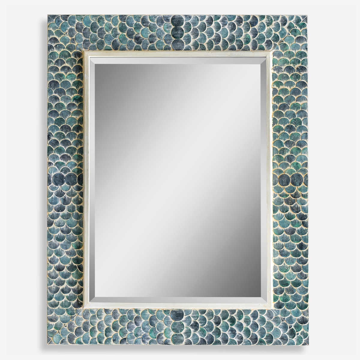 Makaria Coastal Blue Mirror, by Uttermost, 38" width x 48" height x 2" depth View 1