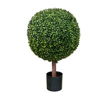 Online Designer Patio Faux Boxwood Single Ball Topiary Tree - 33" Inches, Green