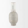 Torres Tall Textured Off White with Gold Metal Vase, by Mercana, 6.3" length x 6.3" width x 15.75" height thumbnail 5