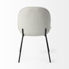 Inala Curved Back Dining Side Chair | White Fabric with Black Metal, Dining Chair by Mercana, 21.26" length x 25.59" width x 34.25" height thumbnail 9