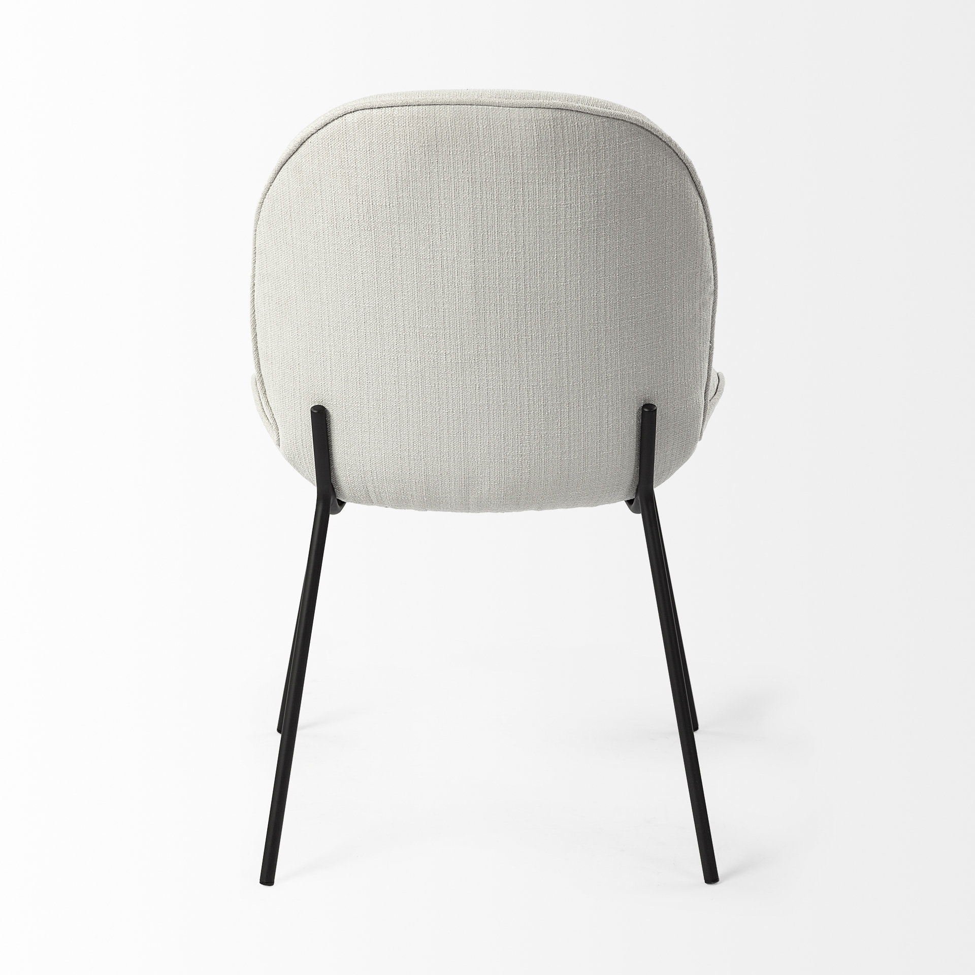 Inala White Fabric Seat Black Metal Frame Dining Chair, by Mercana, 21.26" length x 25.59" width x 34.25" height View 8