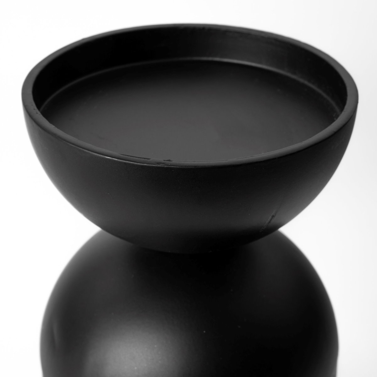 Alex Large Black Metal Cylindrical  Table Candle Holder, Candles & Candle Holder by Mercana, 4.53" length x 4.53" width x 13.39" height View 8