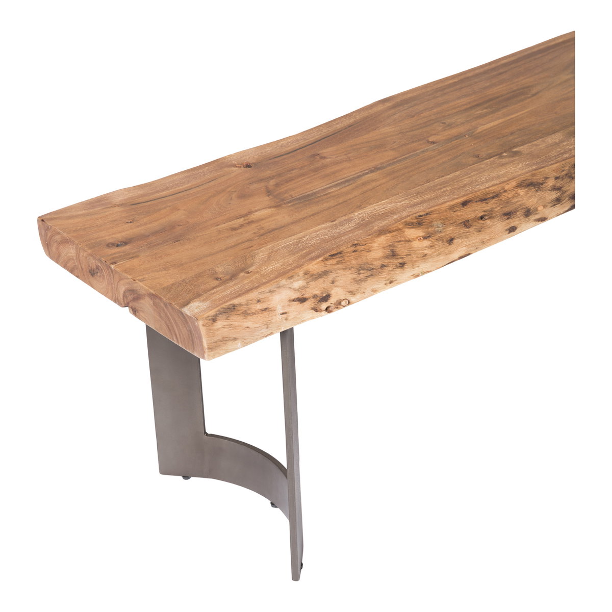 Bent Bench Large Brown, Benche by Moe's Home, 108" width x 18" height x 15" depth View 3