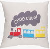 Trains Accent Pillow, Decorative Pillow by Surya, 18" length x 18" width thumbnail