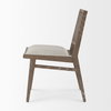 Wynn Cane Back Dining Side Chair | Fabric with Brown Wood, Dining Chair by Mercana, 20.47" length x 24.61" width x 34.06" height thumbnail 6