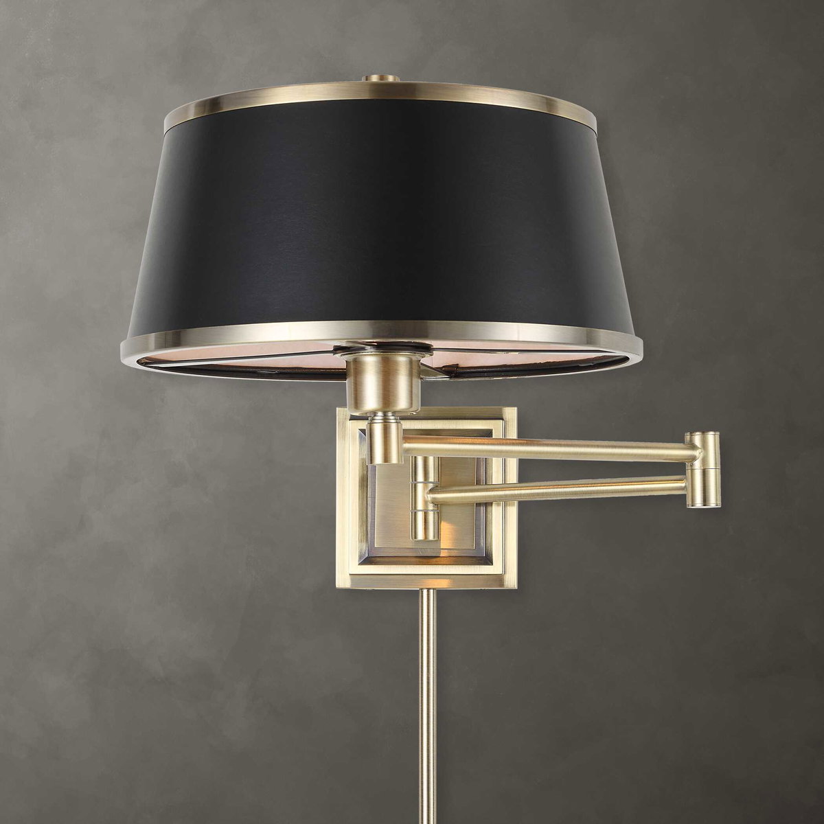 Newmarket 1 Light Brass Sconce, by Uttermost, 12" width x 11.75" height x 26" depth View 2