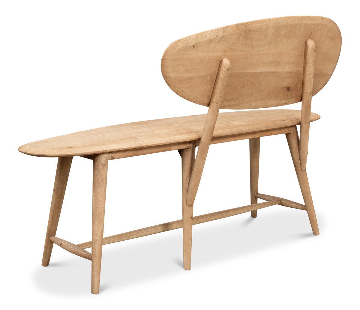 Pebble Bench (1 Back) Lionskin Finish, by Sarreid, 1'3" length x 4'6" width x 2'11" height View 12