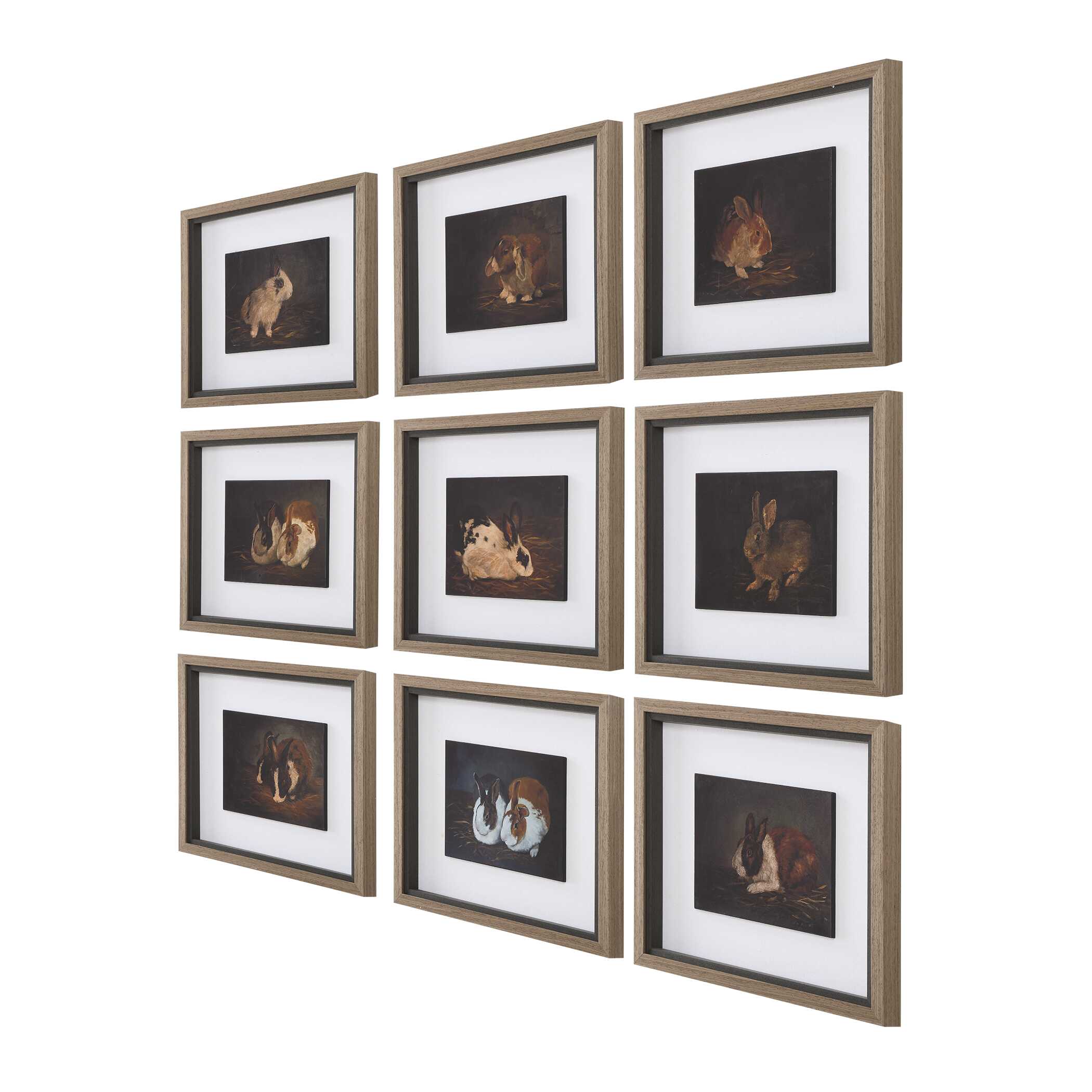 Resting Bunny Framed Prints Set/9 large image 