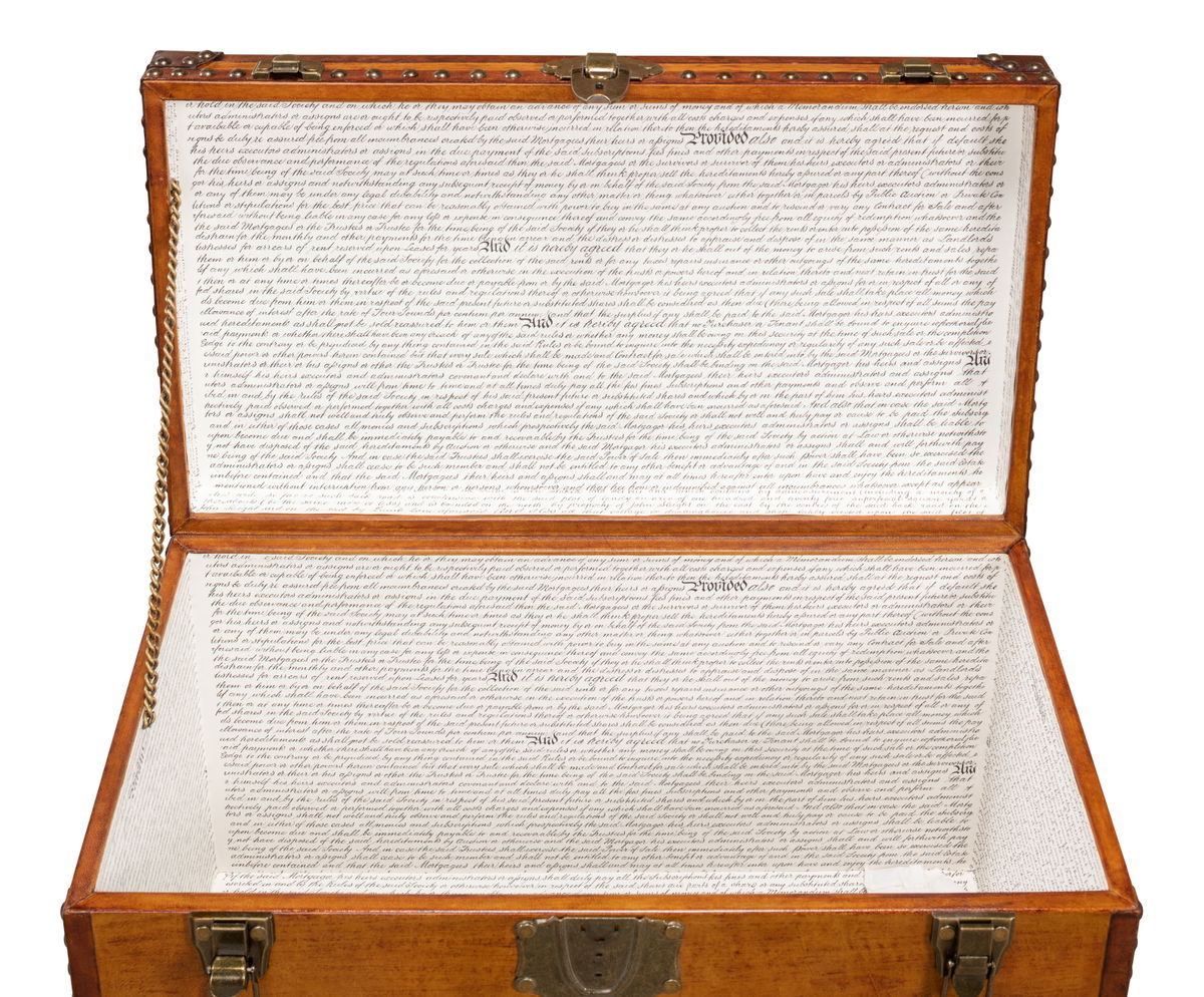 Abilene Leather Box W/Stand, by Sarreid, 1'1" length x 1'11" width x 1'8" height View 13