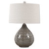 Batova Smoke Gray Lamp, Table Lamp by Uttermost, 17" width x 24.5" height x 17" depth thumbnail 1