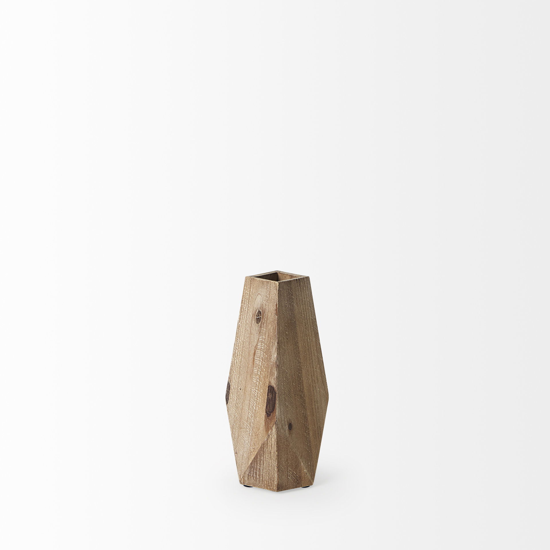 Allen IV Short Natural Brown Wood Oval Vase large image 