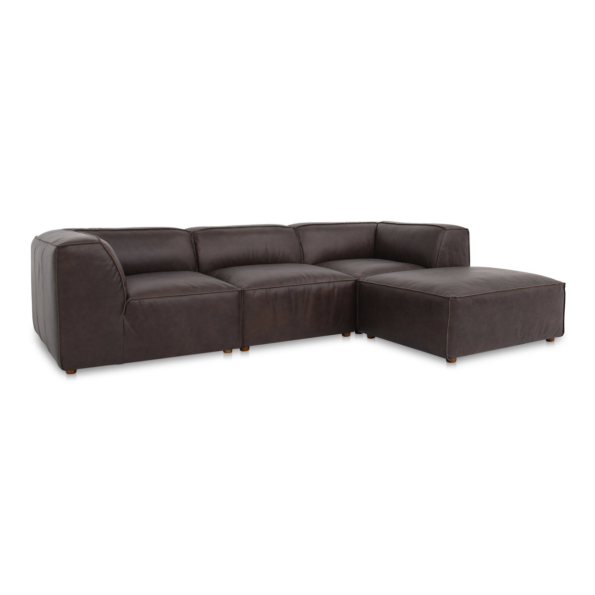 Form Lounge Modular Sectional Espresso Brown, Sectional Sofa by Moe's Home, 112" width x 26" height x 71.5" depth View 2