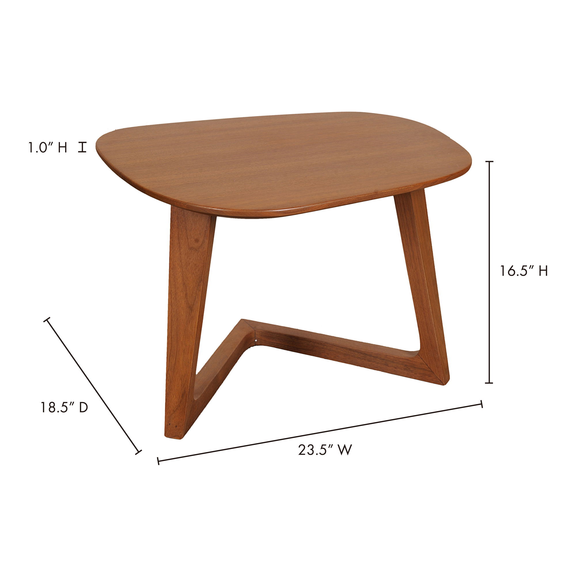 Godenza End Table Brown, Side & End Table by Moe's Home, 24" width x 16.5" height x 18.5" depth View 11