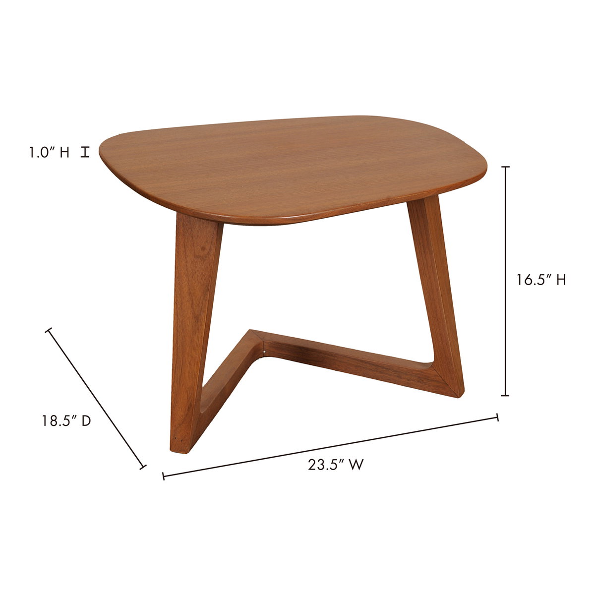 Godenza End Table Brown, Side & End Table by Moe's Home, 24" width x 16.5" height x 18.5" depth View 11