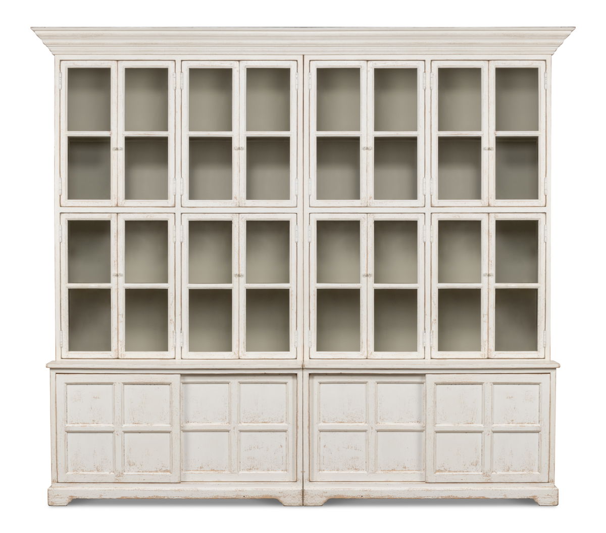 Glass Front Bookcase, by Sarreid, 1'10" length x 10'1" width x 8'10" height View 2