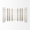 Taunton 80L x 10.5W x 90H Light Brown Wood with Gold Metal Frame 6 Tier Shelving Unit, Shelving & Bookcase by Mercana, 80" length x 10.5" width x 90" height thumbnail 9