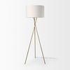 Ambrose  Gold Metal with Cream Fabric Shade Floor Lamp, by Mercana, 20" length x 20" width x 61.75" height thumbnail 7