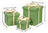 Ferrell Leather Holiday Boxes,S/3,Green, Decor by Sarreid, 8" length x 8" width x 9" height thumbnail 10