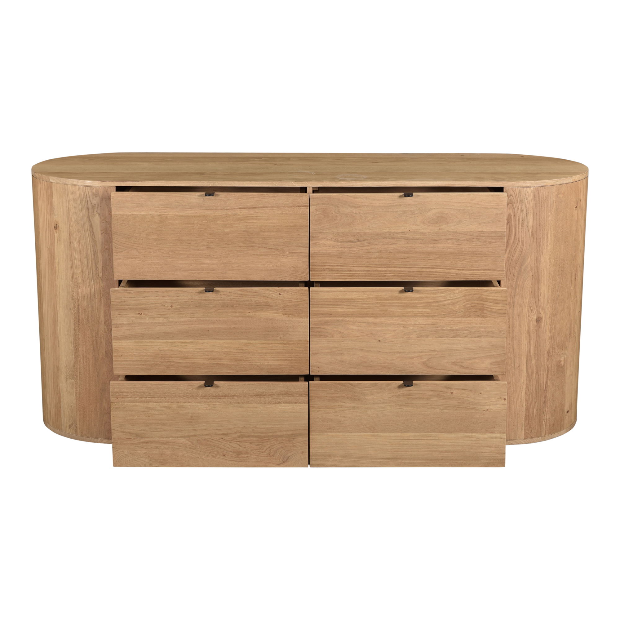 Theo 6 Drawer Dresser Natural, by Moe's Home, 66" width x 31.5" height x 22.5" depth View 4
