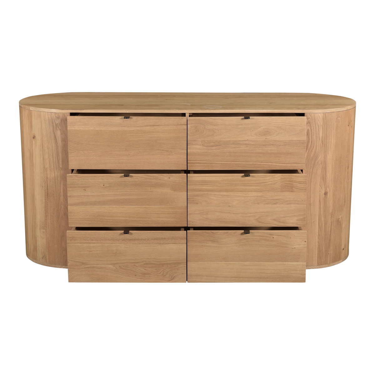 Theo 6 Drawer Dresser Natural, by Moe's Home, 66" width x 31.5" height x 22.5" depth View 4