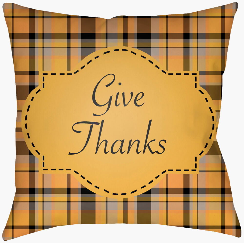 Gratitude Accent Pillow, Decorative Pillow by Surya, 16" length x 16" width