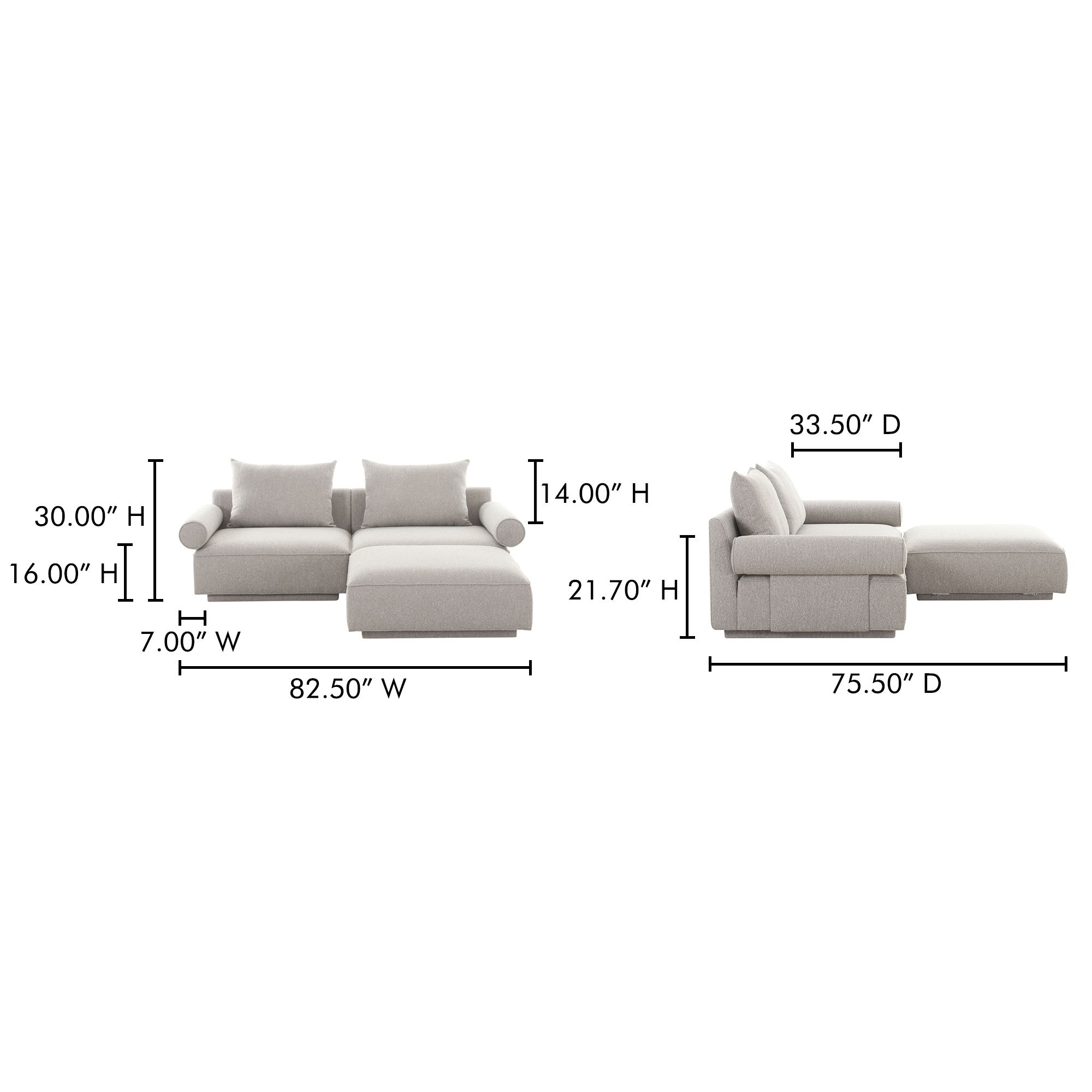 Rosello Nook Modular Sectional Light Grey large image 