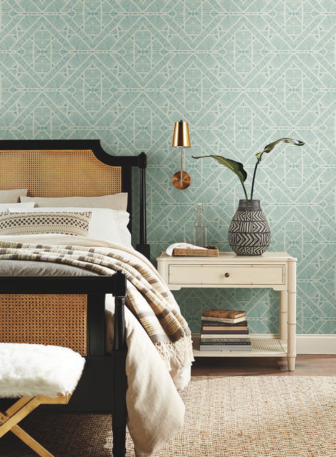 Diamond Macrame Aqua Wallpaper