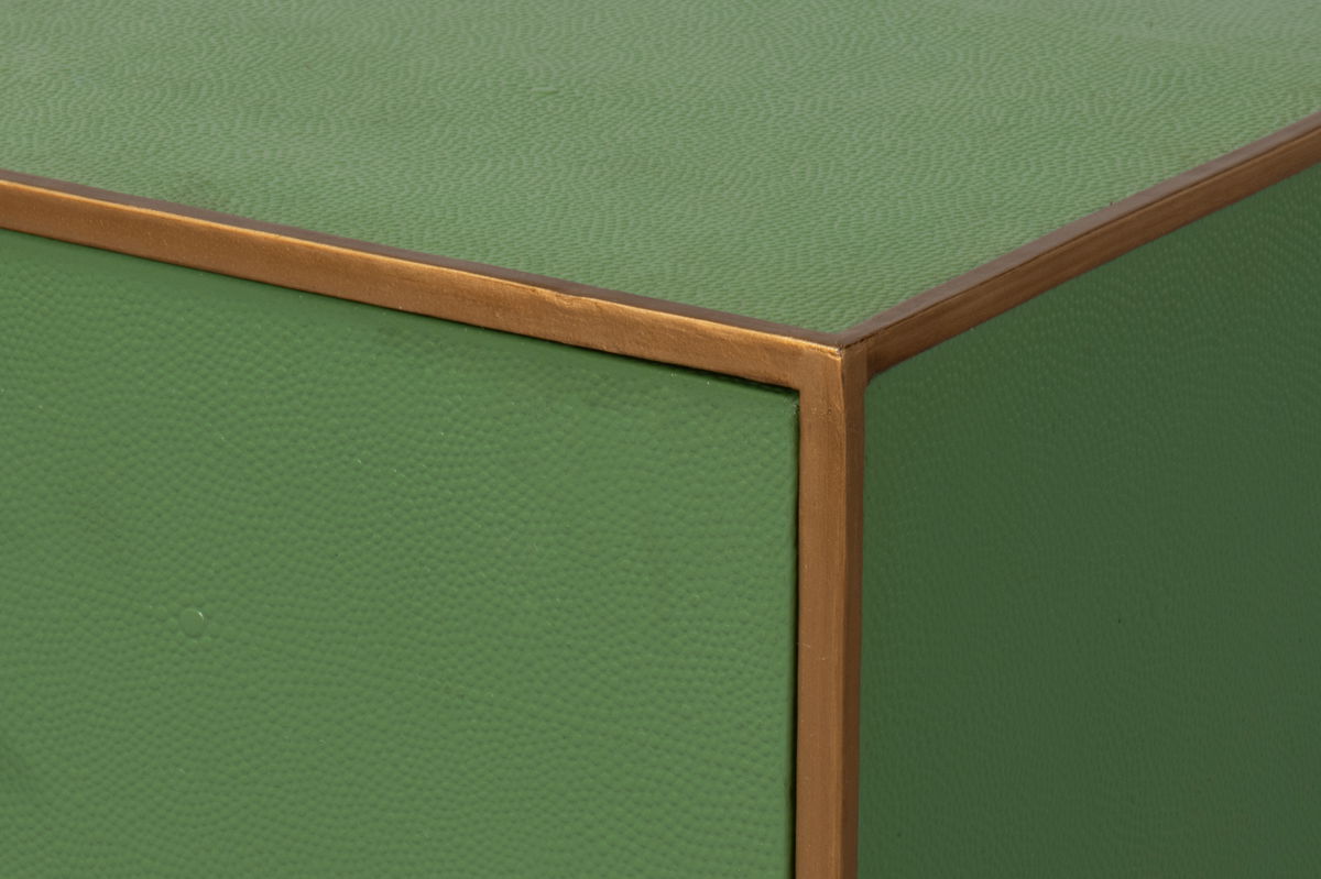 Gideon Shagreen Side Table  Watercress, by Sarreid, 1'6" length x 1'10" width x 2' height View 6