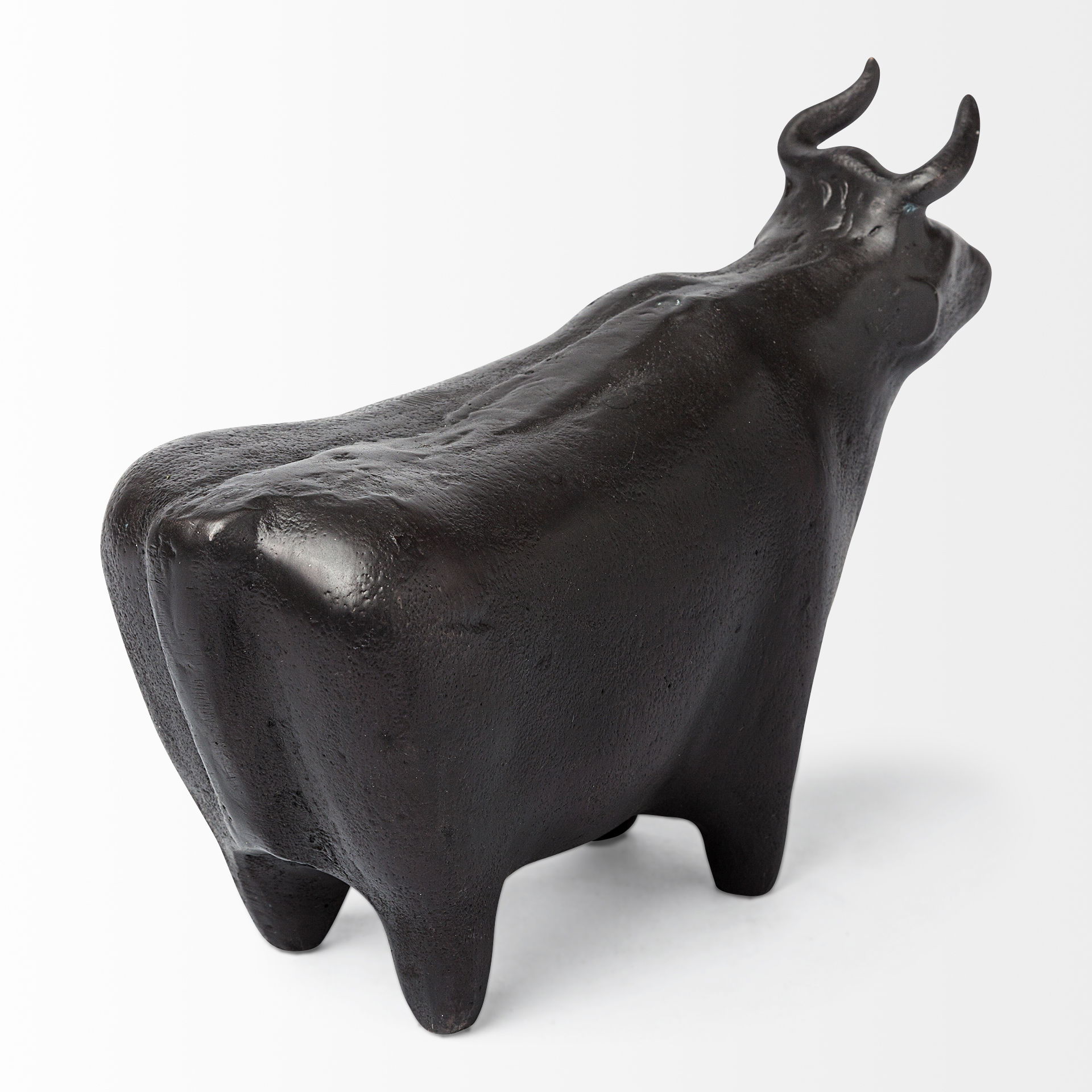 Taurus II 9L x 4W Black Cast Aluminum Bull Decorative Object, by Mercana, 9" length x 4" width x 6" height View 7