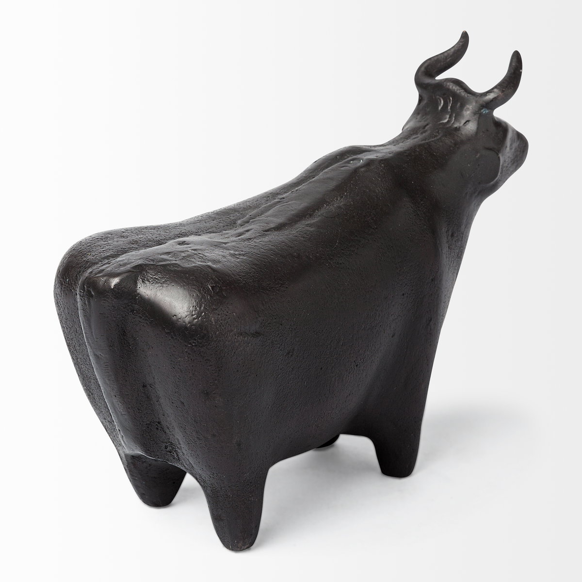 Taurus II 9L x 4W Black Cast Aluminum Bull Decorative Object, by Mercana, 9" length x 4" width x 6" height View 7