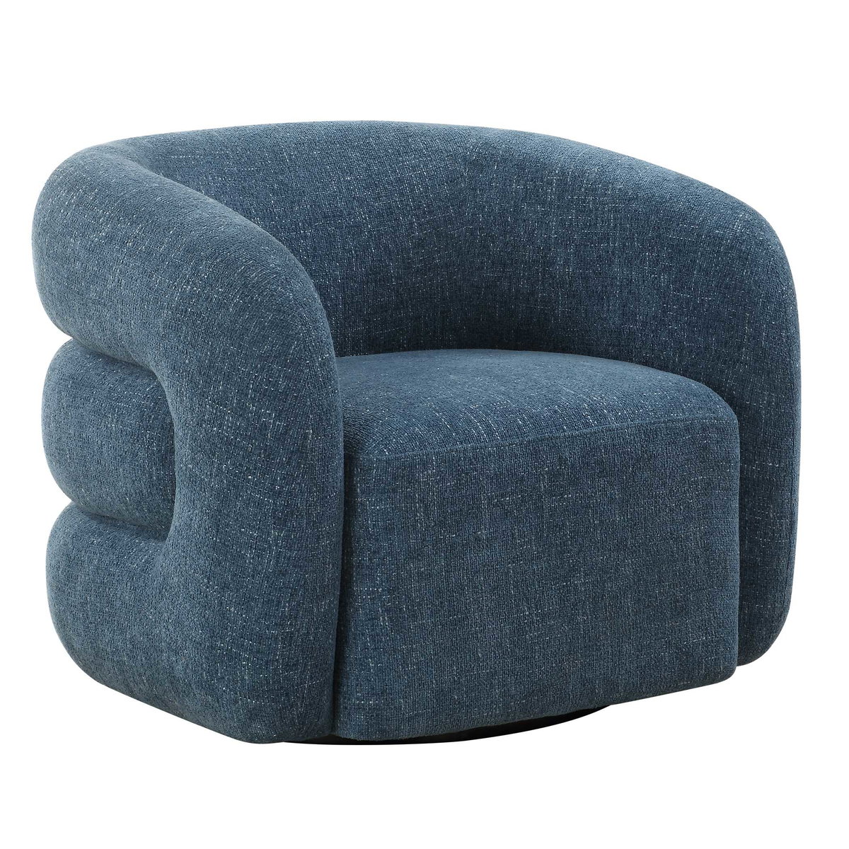 Junie Blue Swivel Barrel Chair, Accent Chair by Uttermost, 34.5" width x 29" height x 33" depth View 7