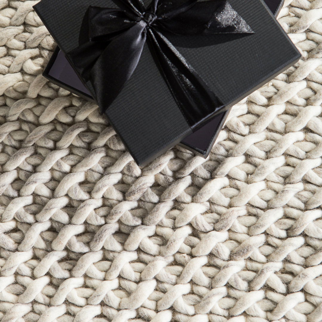 Scandinavia Dula Hand Woven Wool Ivory/Gray Area Rug large image 