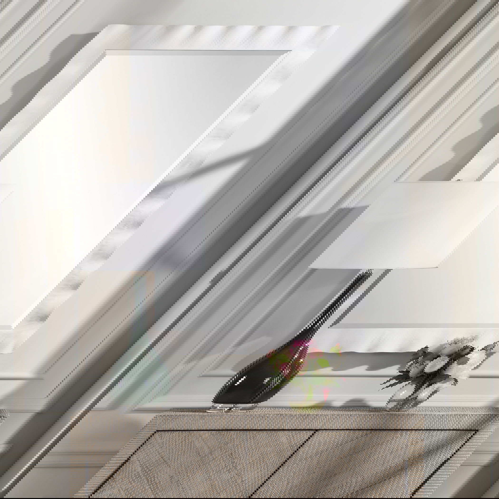 Haya White Scalloped Mirror, by Uttermost, 28.25" width x 40" height x 3" depth View 2