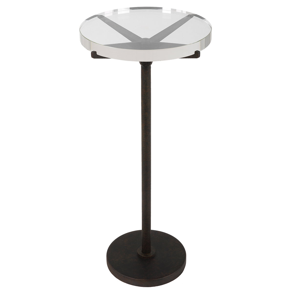 Forge Industrial Accent Table, Side & End Table by Uttermost, 12" width x 24.75" height x 12" depth View 1