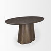 Jovani 94' Solid Dark Brown Mango Wood Oval Dining Table thumbnail 5