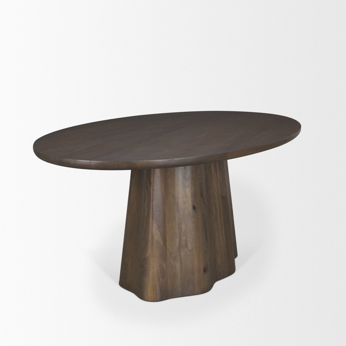 Jovani 94'L x 47'W Oval Pedestal Dining Table | Modern | Dark Brown Wood | Seats 8, by Mercana, 94" length x 47" width x 30" height View 6