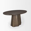 Jovani 94'L x 47'W Oval Pedestal Dining Table | Modern | Dark Brown Wood | Seats 8, by Mercana, 94" length x 47" width x 30" height thumbnail 6