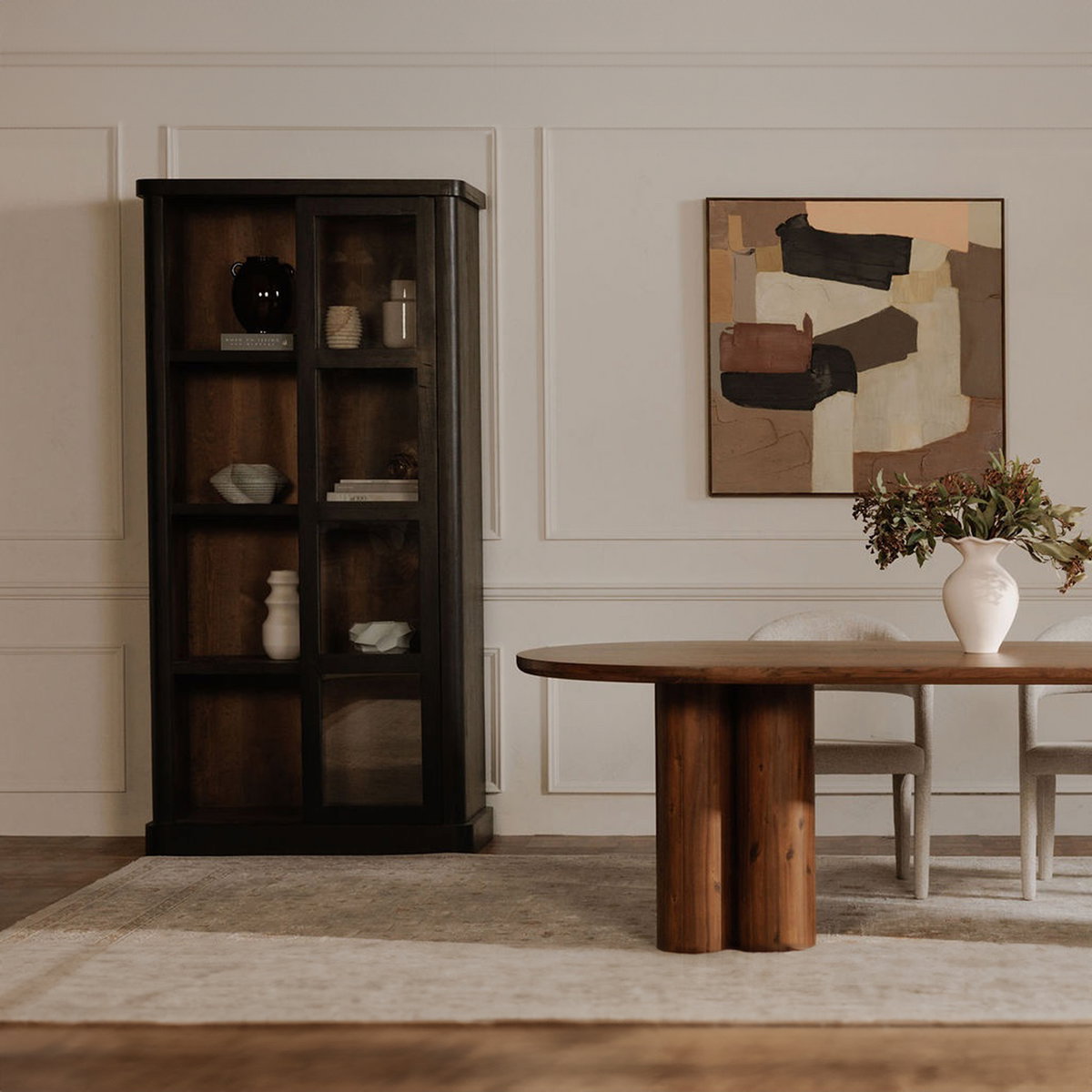Mona Tall Cabinet Black, Cabinets & Sideboard by Moe's Home, 42" width x 86" height x 21" depth View 10