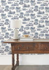 Modern Vista Toile Navy Wallpaper thumbnail 1